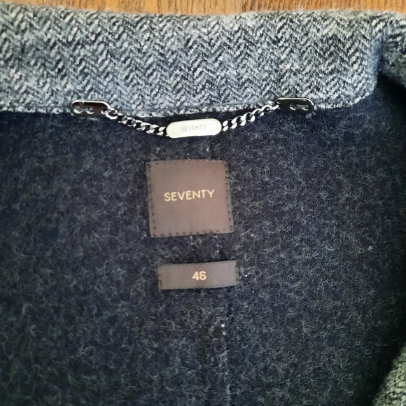 LIKE NEW 💥 Seventy Wool Blazer, Size 46, Gray + Black - Picture 4 of 12